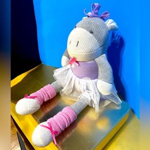 ELEGANT BABY BALLERINA HIPPO PRINCESS PLUSH WITH PURPLE TUTU & PINK SOCKS 14”